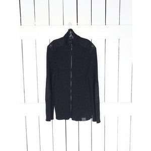 Nautica Jeans Co black zipper cardigan tunic ribbed sweater XXL